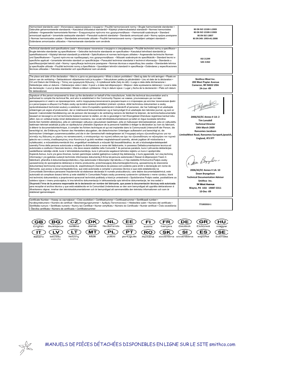 French, F-22 | Smithco Sweep Star 48H Operator Manual (2013) User Manual | Page 54 / 56