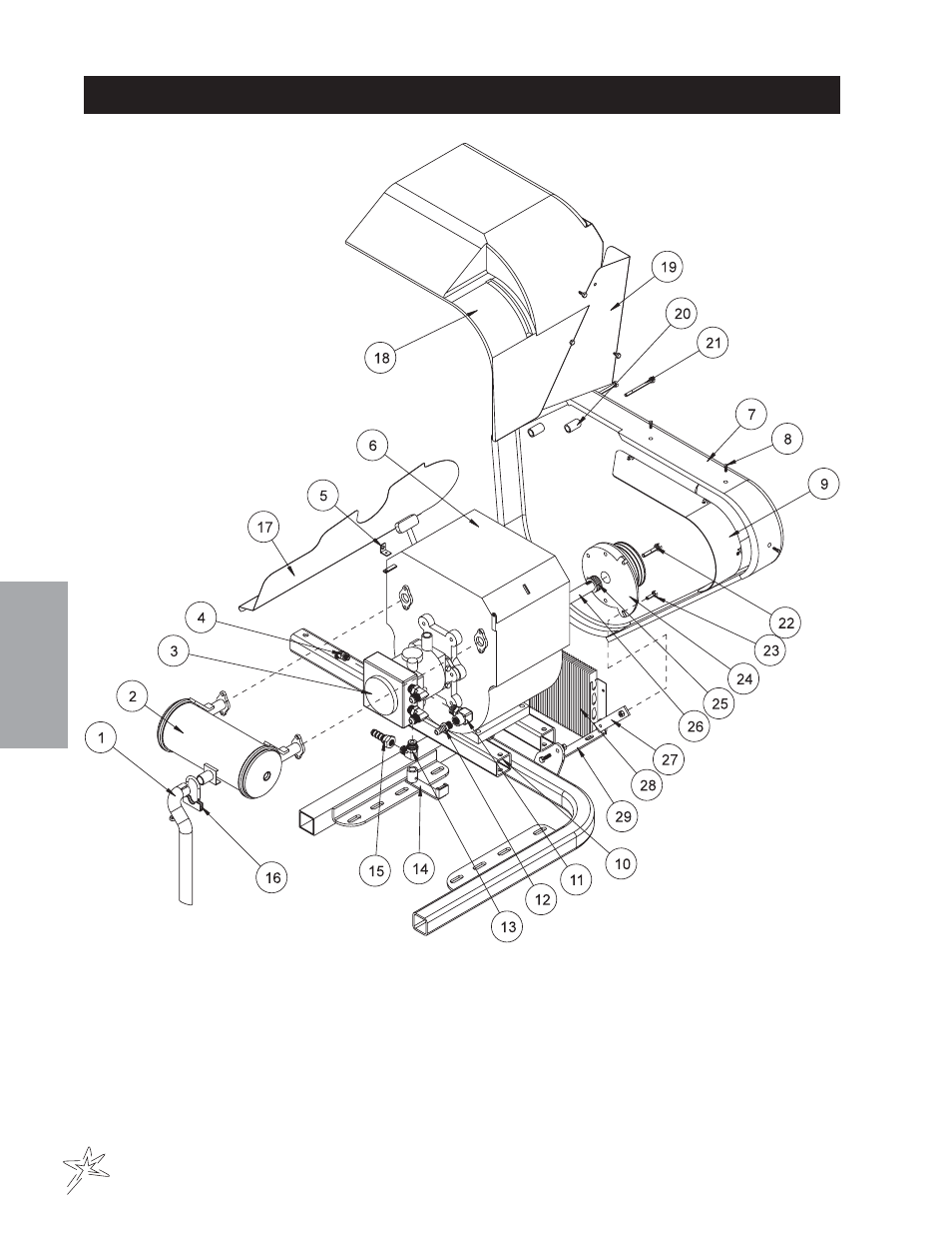 Engine and exhaust drawing | Smithco Sweep Star 48 (sn 4975 – 4982) Parts & Service Manual User Manual | Page 52 / 80