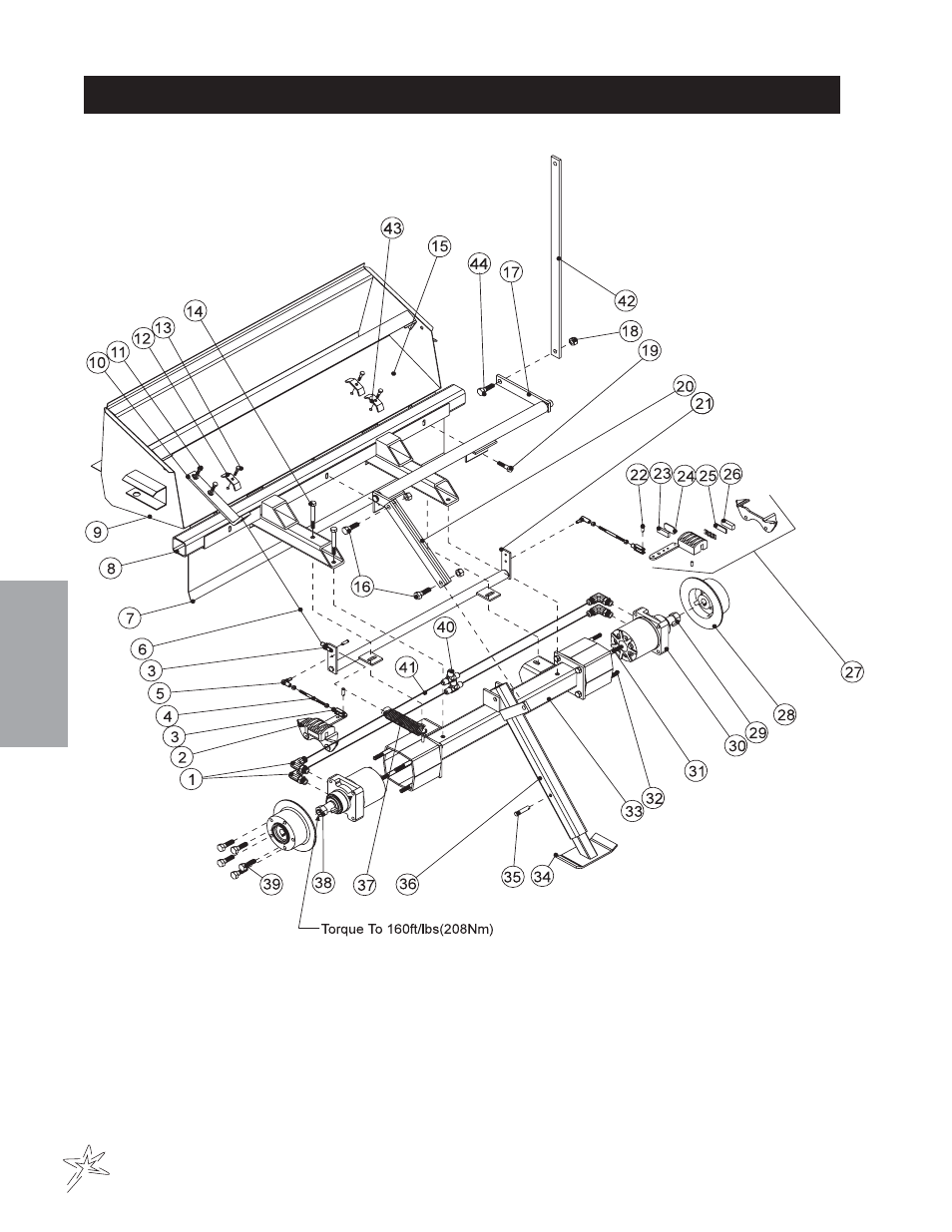 Rear axle drawing | Smithco Sweep Star 48 (sn 4975 – 4982) Parts & Service Manual User Manual | Page 60 / 80