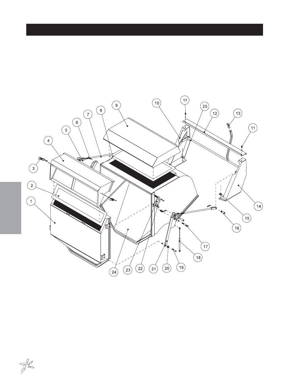 Hopper and tailgate drawing | Smithco Sweep Star 48 (sn 4975 – 4982) Parts & Service Manual User Manual | Page 66 / 80