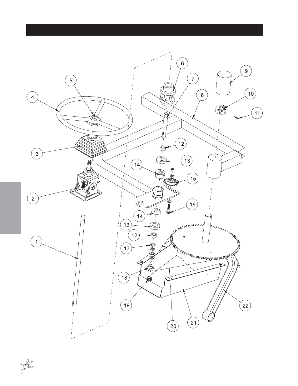 Steering drawing | Smithco Sweep Star 48 (sn 5019 – 5059) Parts & Service Manual User Manual | Page 22 / 58