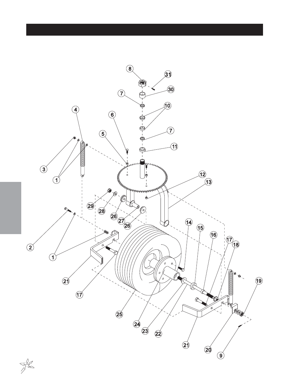 Front fork drawing | Smithco Sweep Star 48 (sn 5019 – 5059) Parts & Service Manual User Manual | Page 24 / 58
