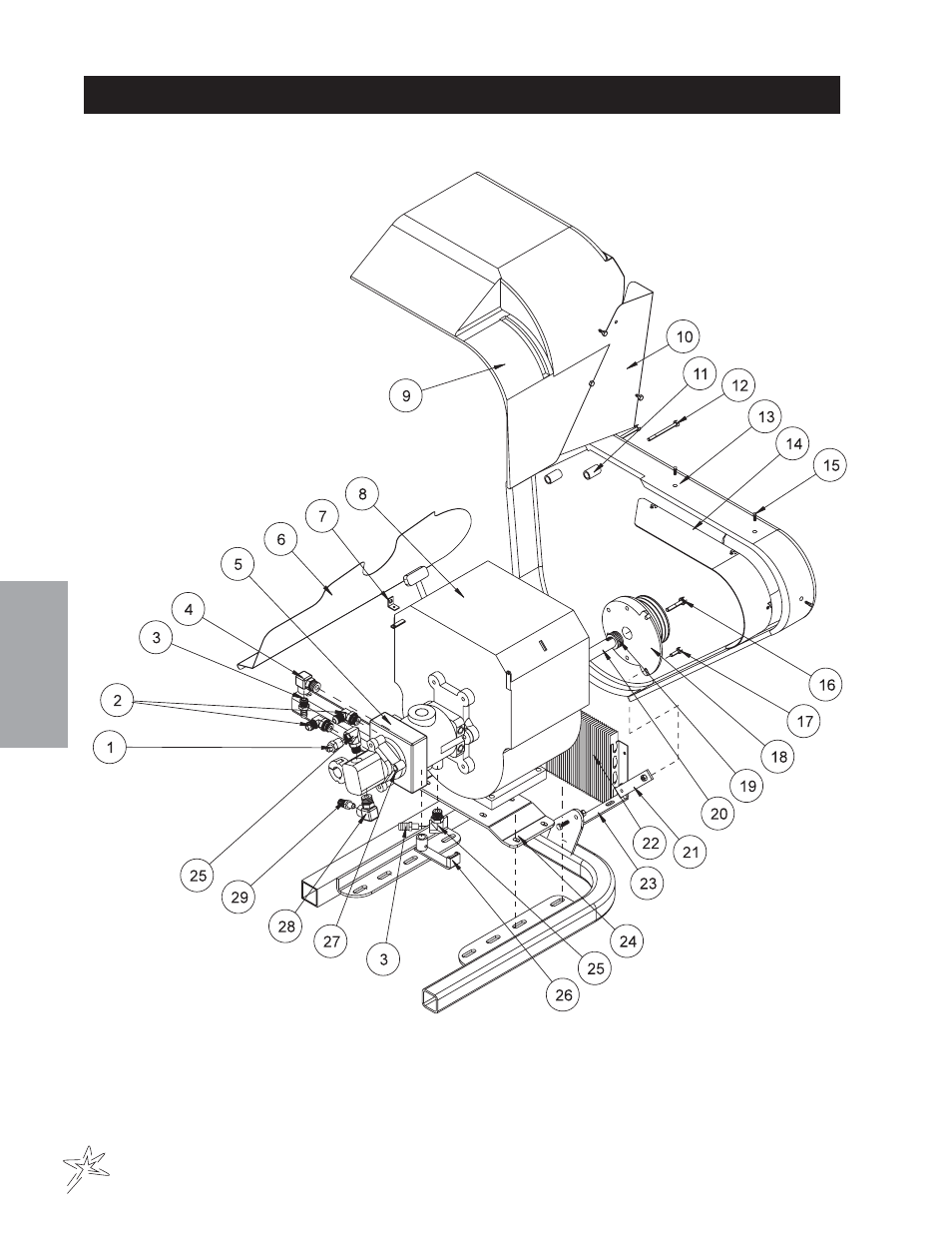 Engine and exhaust drawing | Smithco Sweep Star 48 (sn 5019 – 5059) Parts & Service Manual User Manual | Page 38 / 58