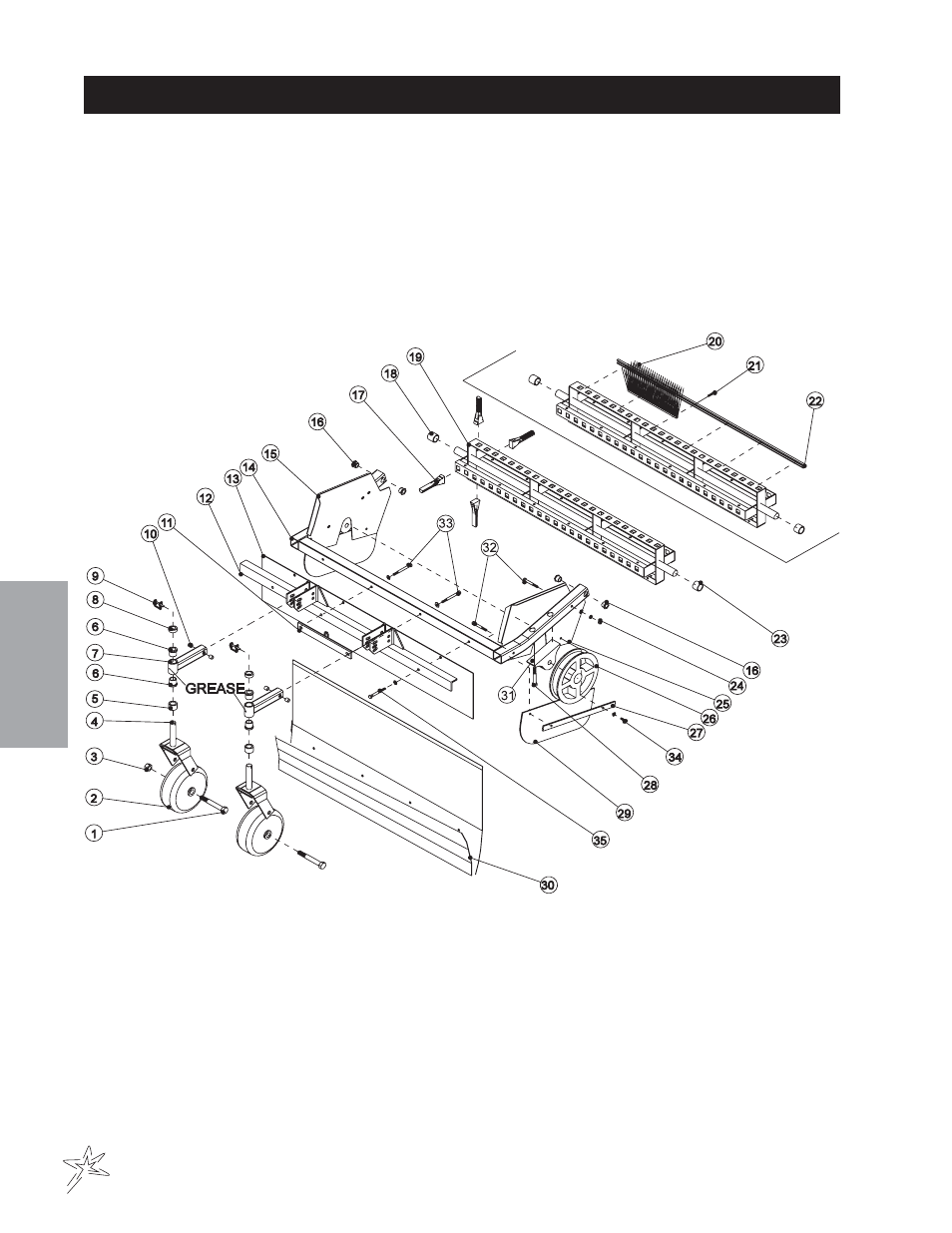 Finger / brush reel drawing | Smithco Sweep Star 48 (sn 5019 – 5059) Parts & Service Manual User Manual | Page 42 / 58