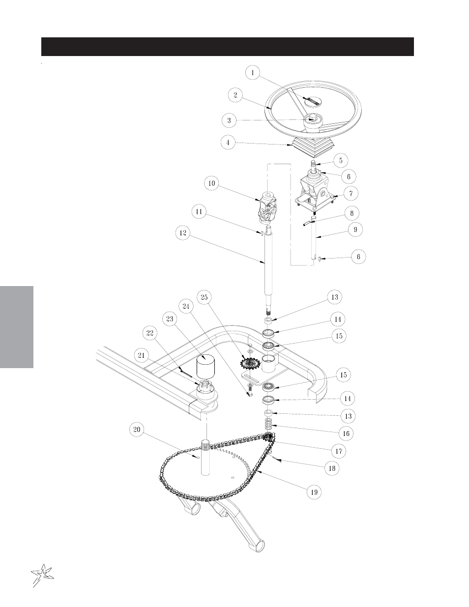 Steering drawing | Smithco Sweep Star 48H (sn 5200 – Current) Parts & Service Manual User Manual | Page 22 / 58