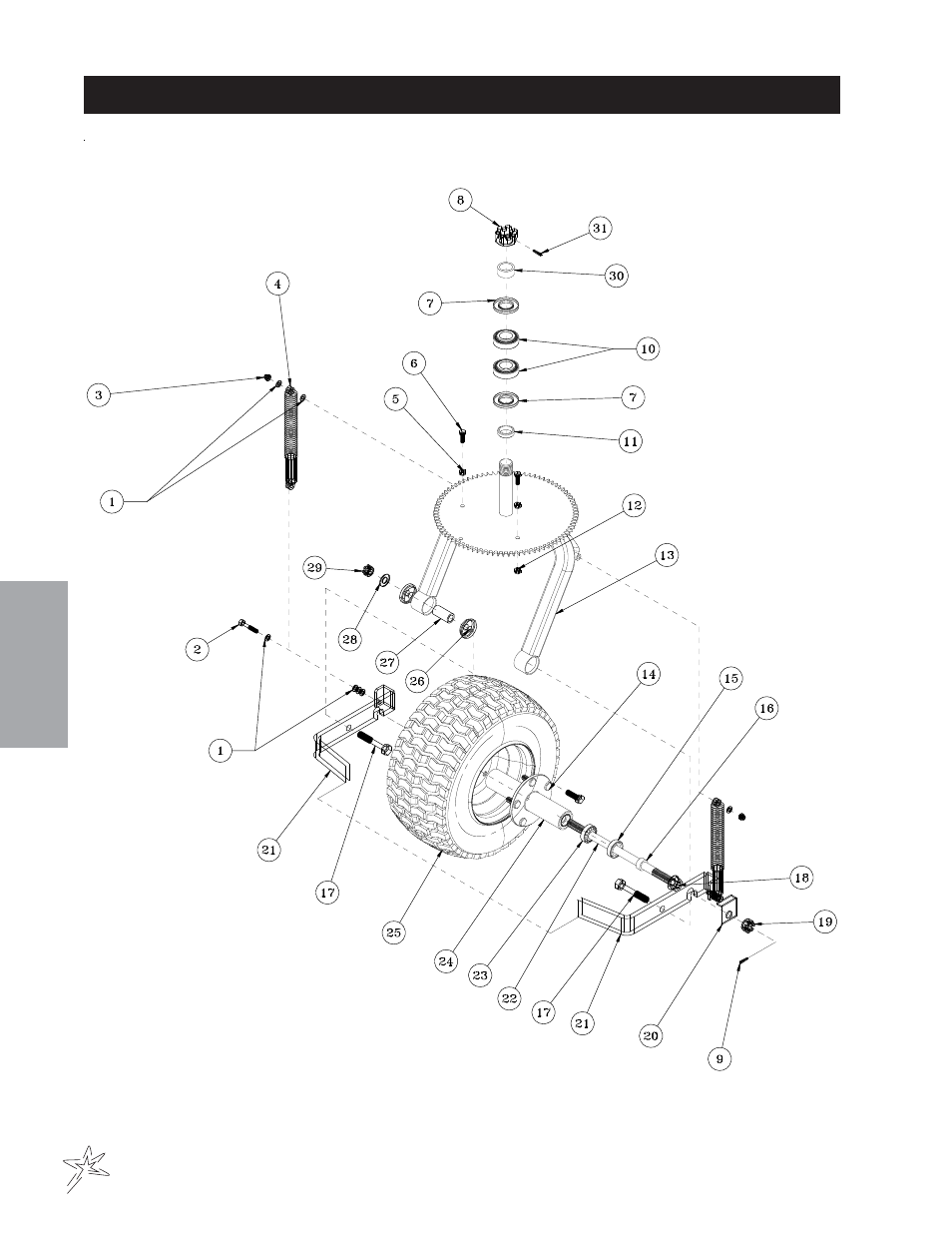 Front fork drawing | Smithco Sweep Star 48H (sn 5200 – Current) Parts & Service Manual User Manual | Page 24 / 58
