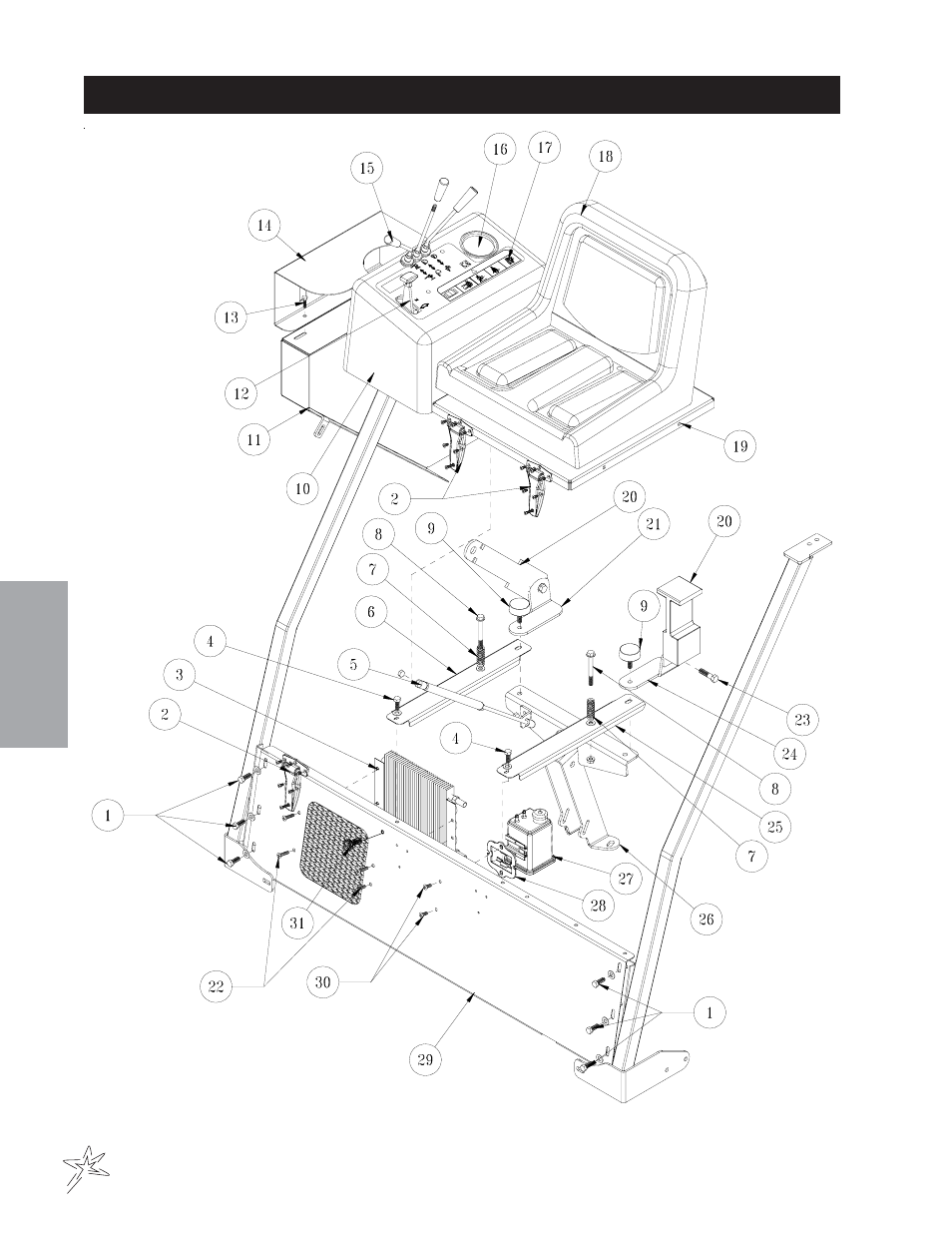 Seat and console drawing | Smithco Sweep Star 48H (sn 5200 – Current) Parts & Service Manual User Manual | Page 28 / 58