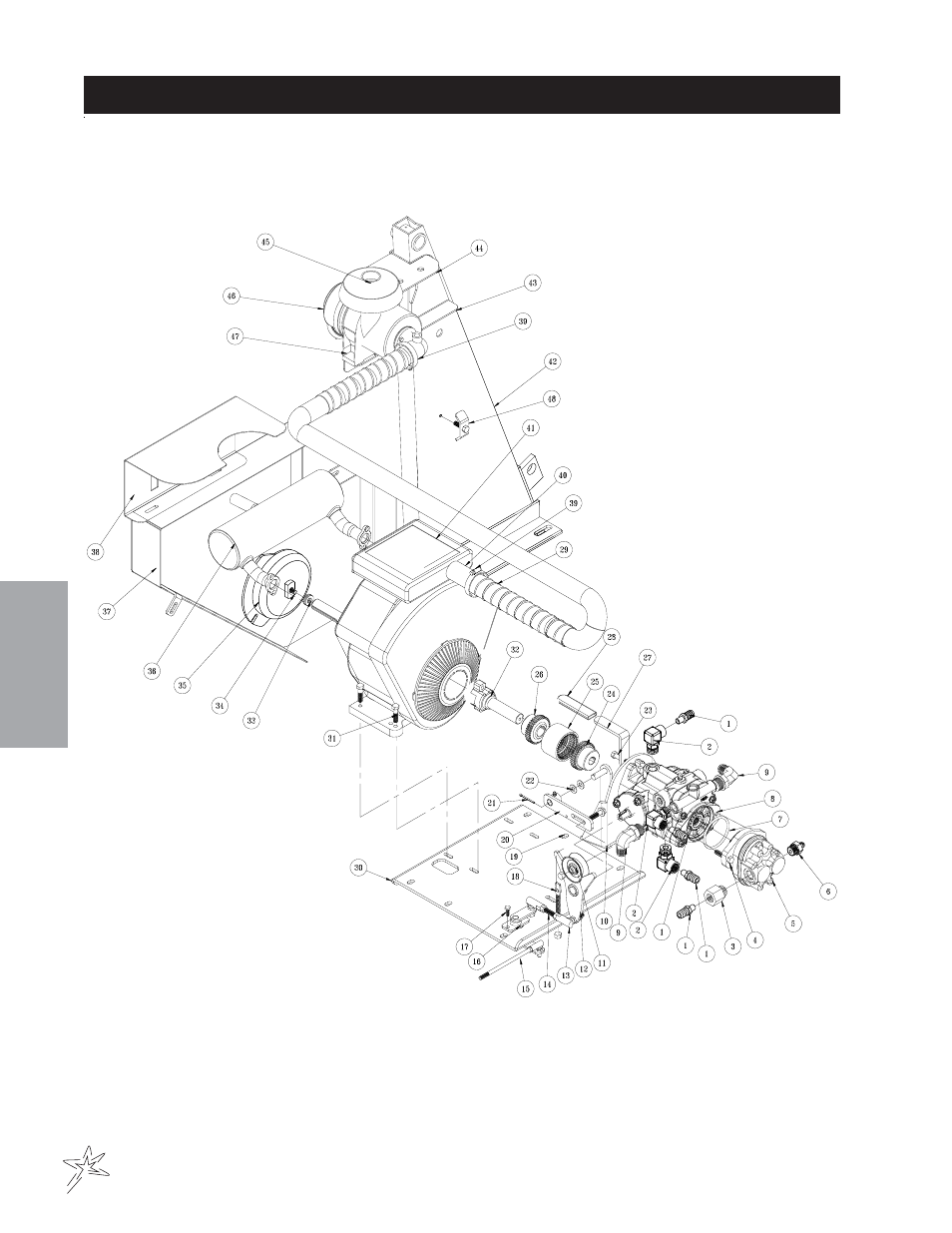 Engine and exhaust drawing | Smithco Sweep Star 48H (sn 5200 – Current) Parts & Service Manual User Manual | Page 34 / 58