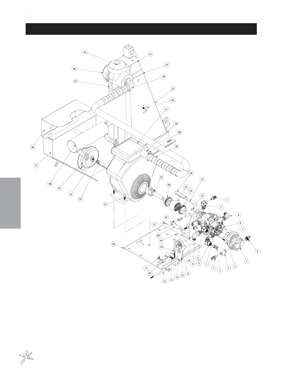 Engine and exhaust drawing | Smithco Sweep Star 48H (sn 5200 – Current) Parts & Service Manual User Manual | Page 36 / 58