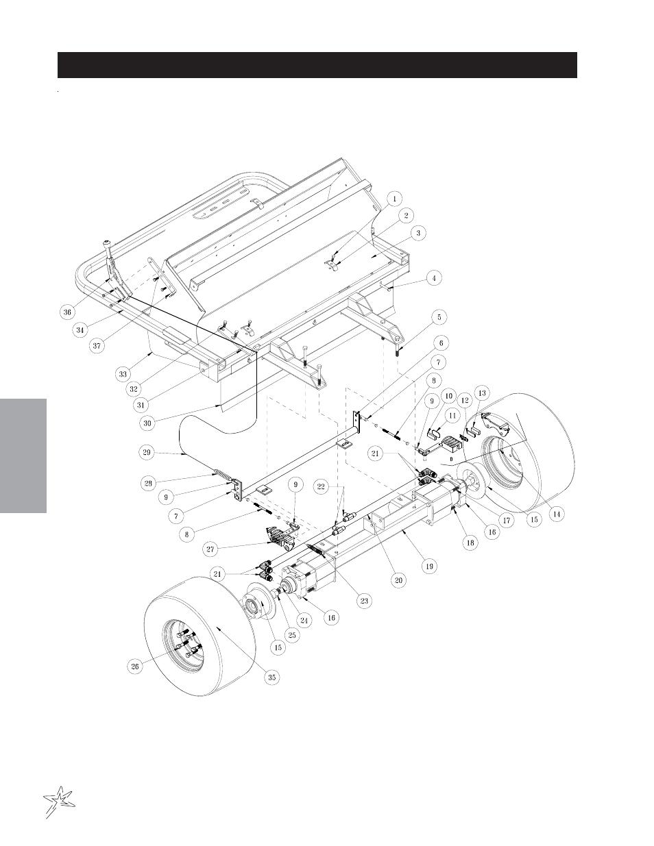 Rear axle drawing | Smithco Sweep Star 48H (sn 5200 – Current) Parts & Service Manual User Manual | Page 42 / 58