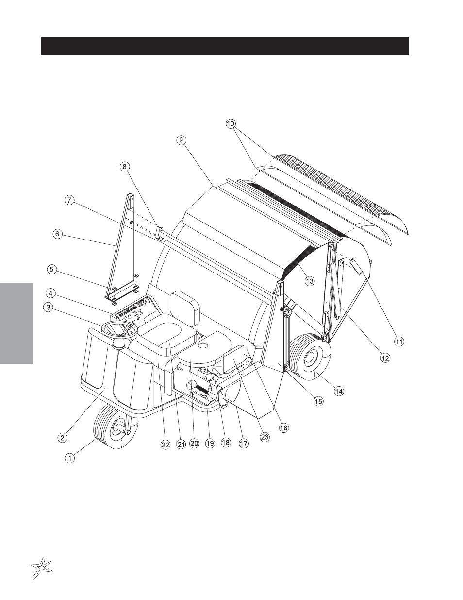 Body and frame drawing | Smithco Sweep Star 60 (sn 1498 – 1537) Parts & Service Manual User Manual | Page 22 / 74