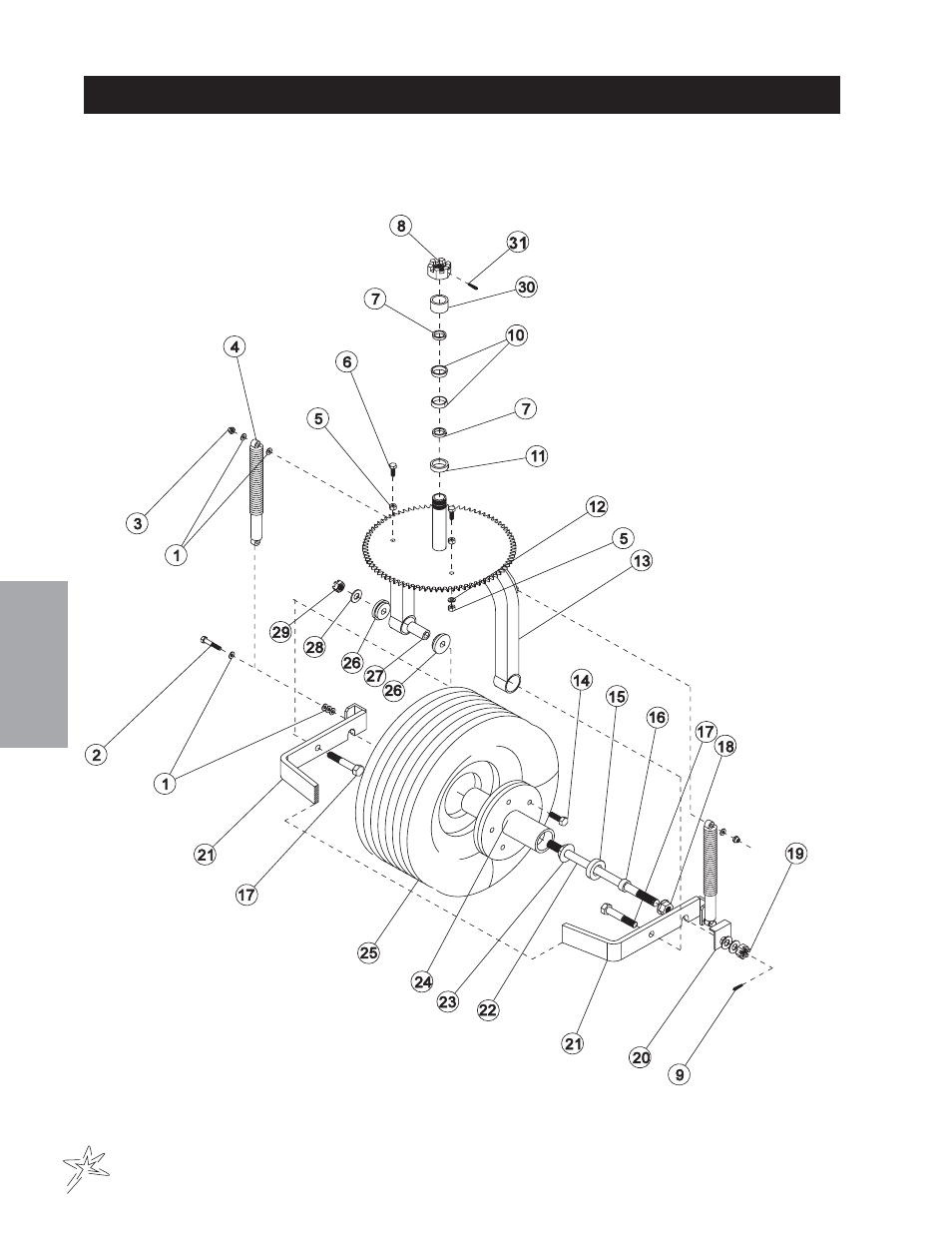 Front fork drawing | Smithco Sweep Star 60 (sn 1498 – 1537) Parts & Service Manual User Manual | Page 26 / 74