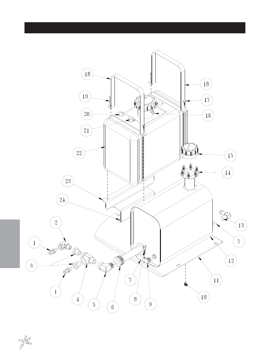 Gastank and oil tank drawing | Smithco Sweep Star 60 (sn 2242 – 2296) Parts & Service Manual User Manual | Page 34 / 78