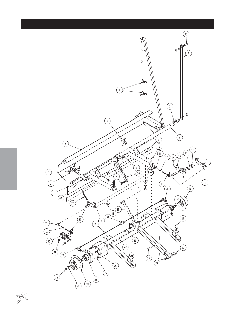 Rear axle drawing | Smithco Sweep Star 60 (sn 2242 – 2296) Parts & Service Manual User Manual | Page 52 / 78