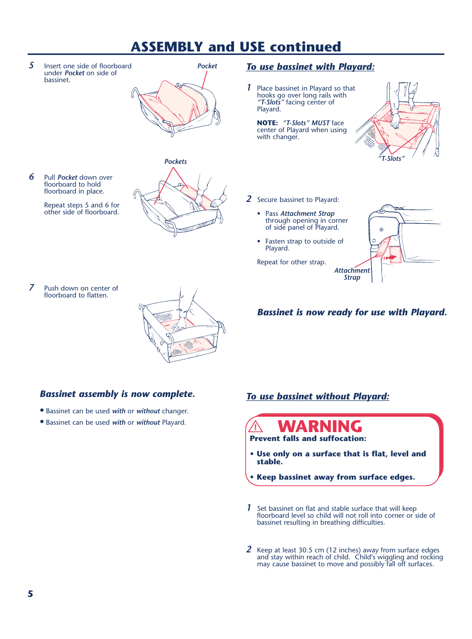 Warning, Assembly and use continued | Century PM-1645AA User Manual | Page 6 / 12