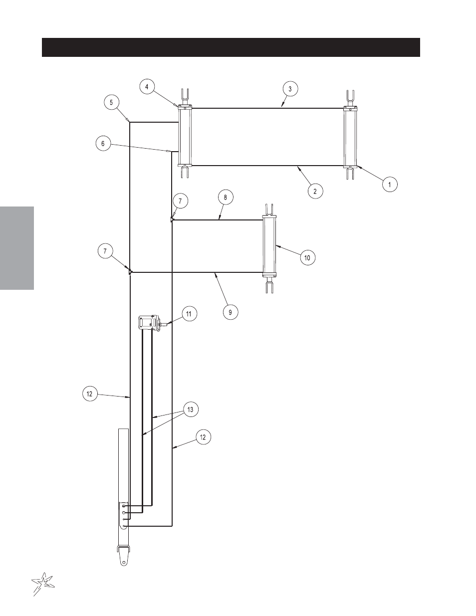 P48hhl high dump hydraulic drawing | Smithco Sweep Star P48 (sn 7800 – 7876) Operator Manual User Manual | Page 14 / 58