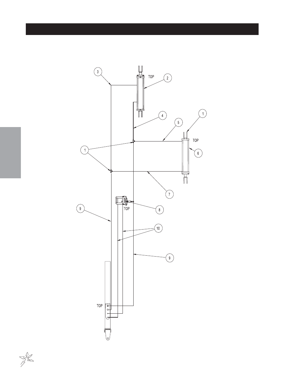 P48hld low dump hydraulic drawing | Smithco Sweep Star P48 (sn 7800 – 7876) Operator Manual User Manual | Page 16 / 58