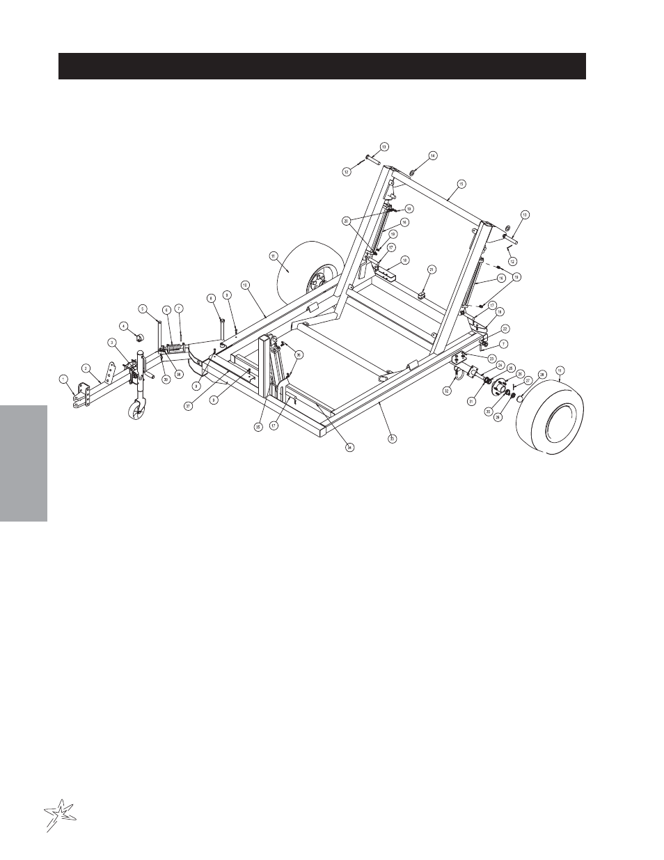 Main frame p48hhl high dump drawing | Smithco Sweep Star P48 (sn 7800 – 7876) Operator Manual User Manual | Page 28 / 58
