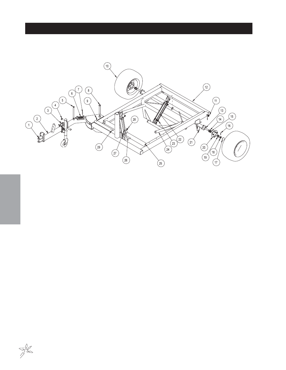 Main frame p48hld low dump drawing | Smithco Sweep Star P48 (sn 7800 – 7876) Operator Manual User Manual | Page 30 / 58