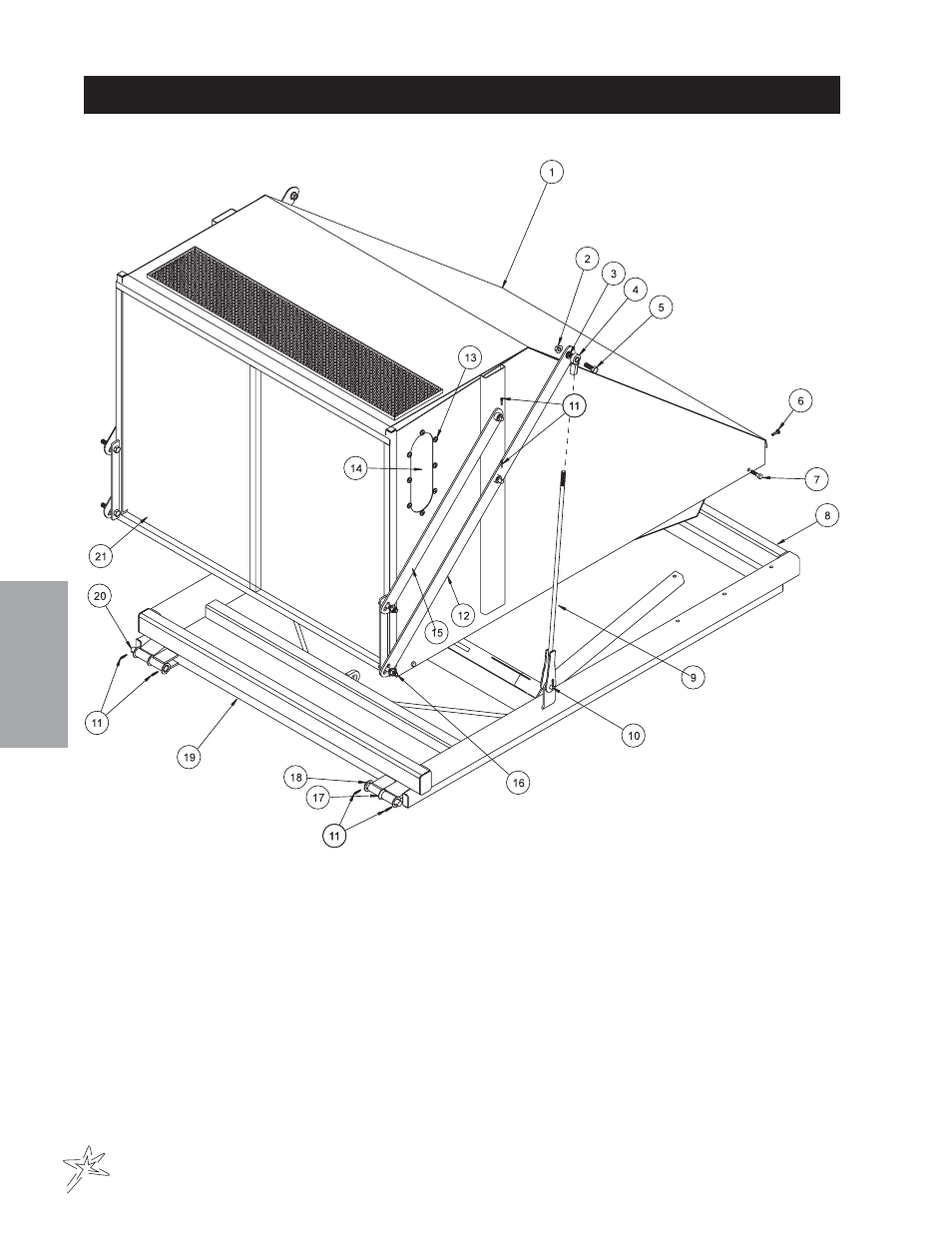 Low dump hopper tialgate drawing | Smithco Sweep Star P48 (sn 7800 – 7876) Operator Manual User Manual | Page 44 / 58