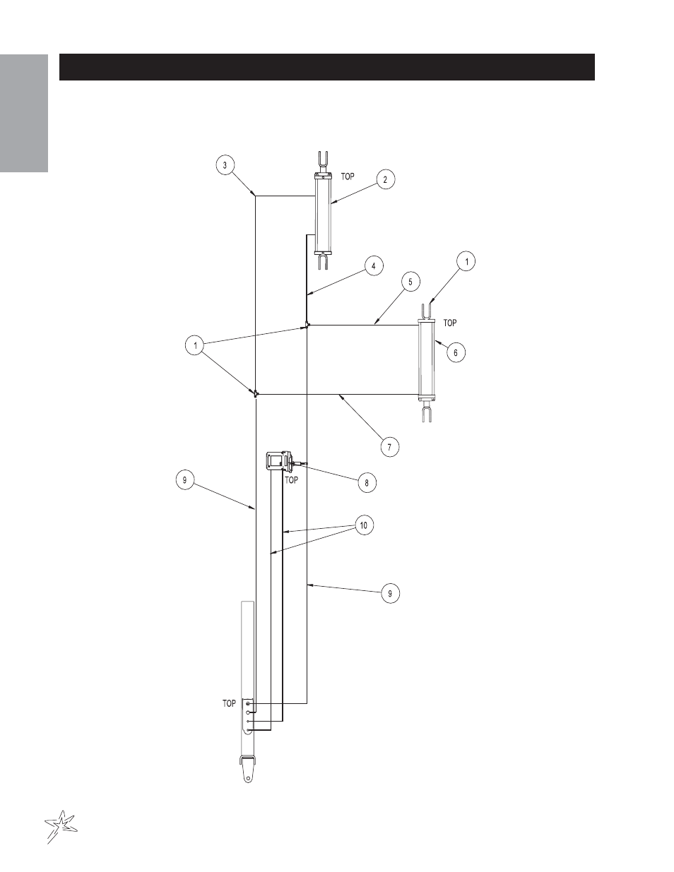 P48hld low dump hydraulic drawing | Smithco Sweep Star P48 (sn 7892 – 7960) Operator Manual User Manual | Page 14 / 62