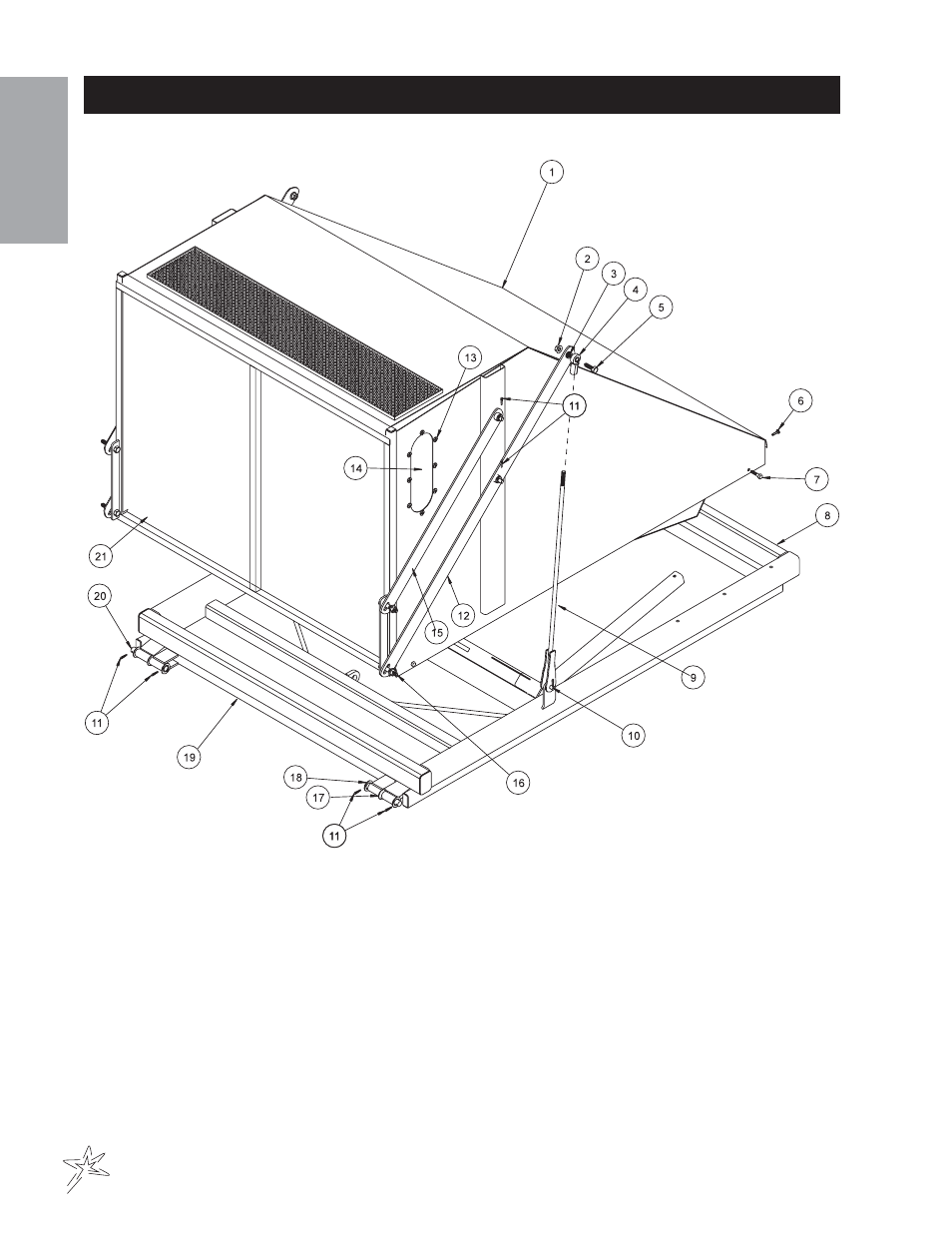 Low dump hopper tialgate drawing | Smithco Sweep Star P48 (sn 7892 – 7960) Operator Manual User Manual | Page 20 / 62