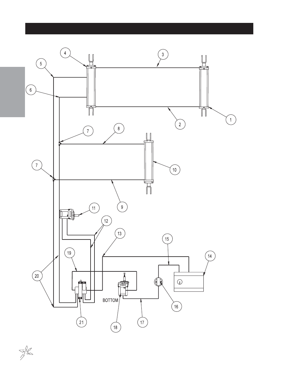 P48he high dump engine drive hydraulic drawing | Smithco Sweep Star P48 (sn 7892 – 7960) Operator Manual User Manual | Page 22 / 62