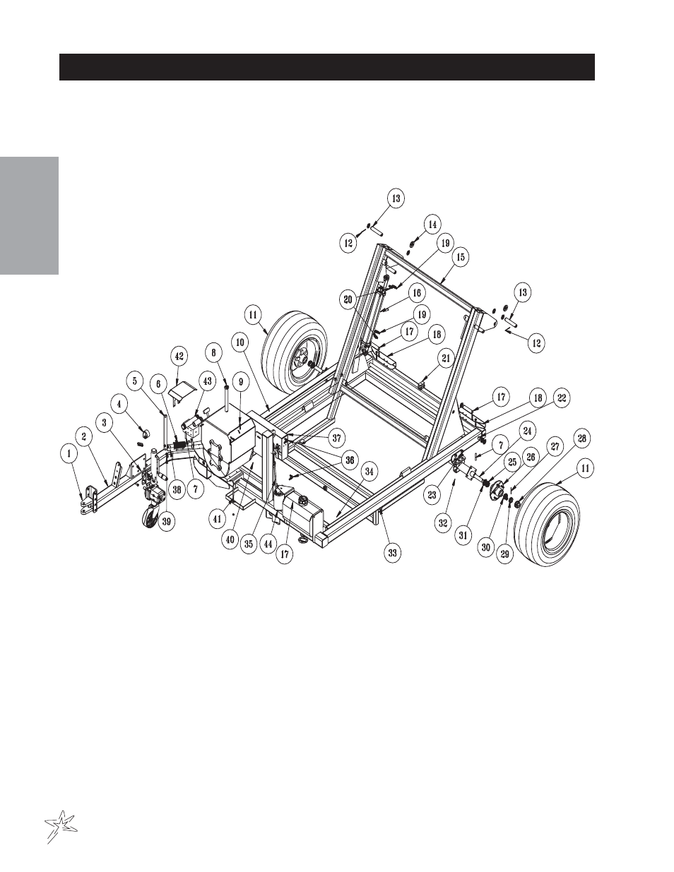 Main frame p48he high dump engine drive drawing | Smithco Sweep Star P48 (sn 7892 – 7960) Operator Manual User Manual | Page 28 / 62