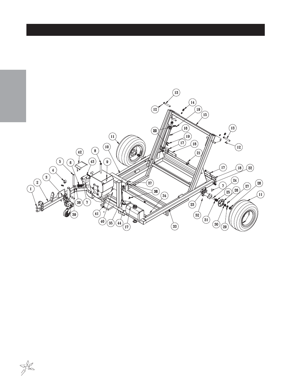 Main frame p48he high dump engine drive drawing | Smithco Sweep Star P48 (sn 7892 – 7960) Operator Manual User Manual | Page 30 / 62