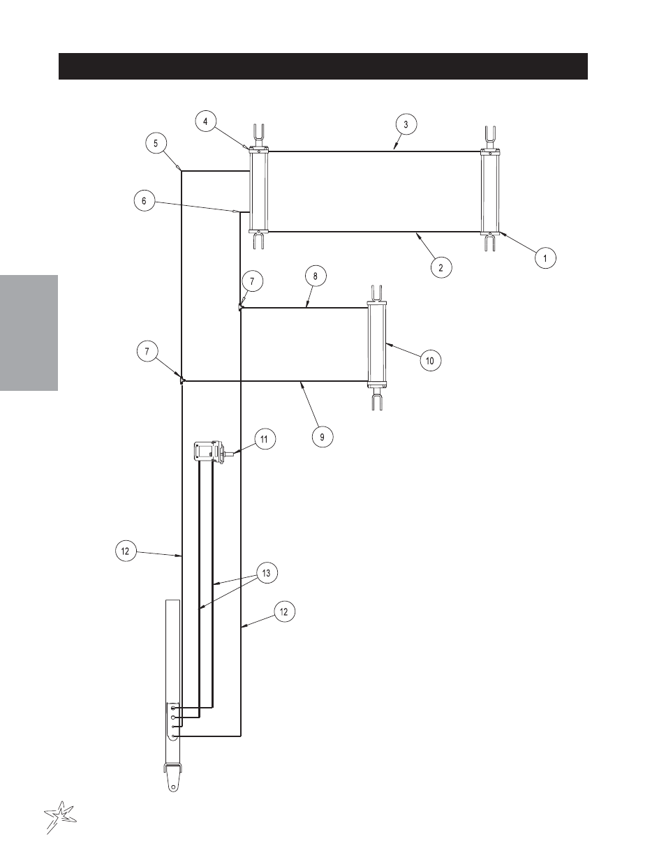 P48hhl high dump hydraulic drawing | Smithco Sweep Star P48 (sn 7892 – 7960) Operator Manual User Manual | Page 32 / 62