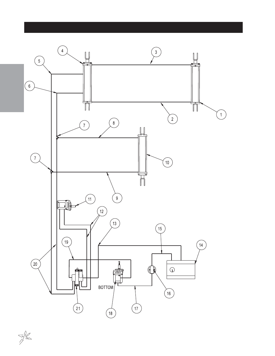 P48he high dump engine drive hydraulic drawing | Smithco Sweep Star P48 (sn 7961 – Current) Operator Manual User Manual | Page 14 / 40