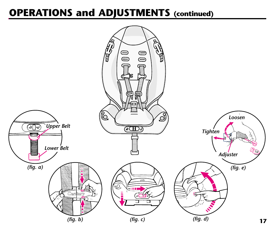 Operations and adjustments, Continued) | Century Deluxe Series User Manual | Page 19 / 40