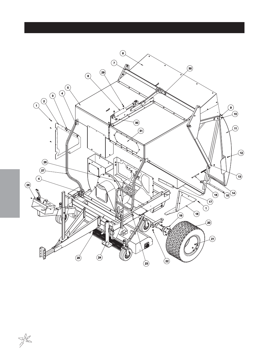 Body and frame drawing | Smithco Sweep Star V62 (sn 78191 – 78410) Parts & Service Manual User Manual | Page 18 / 70