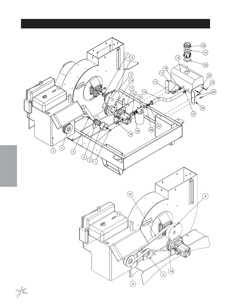 Pulley and pump drawing | Smithco Sweep Star V62 (sn 78191 – 78410) Parts & Service Manual User Manual | Page 24 / 70