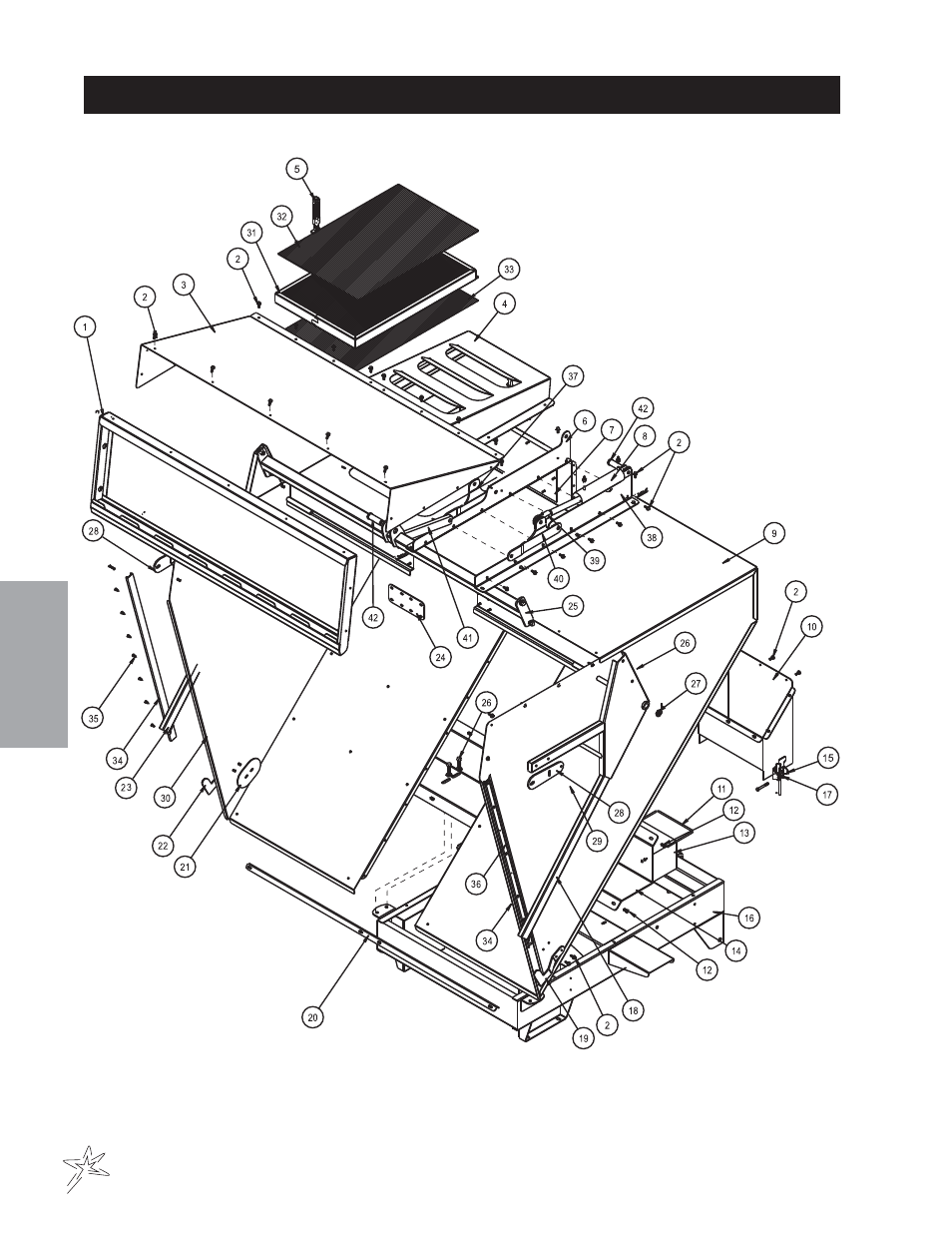 Hopper drawing | Smithco Sweep Star V62 (sn 78191 – 78410) Parts & Service Manual User Manual | Page 34 / 70
