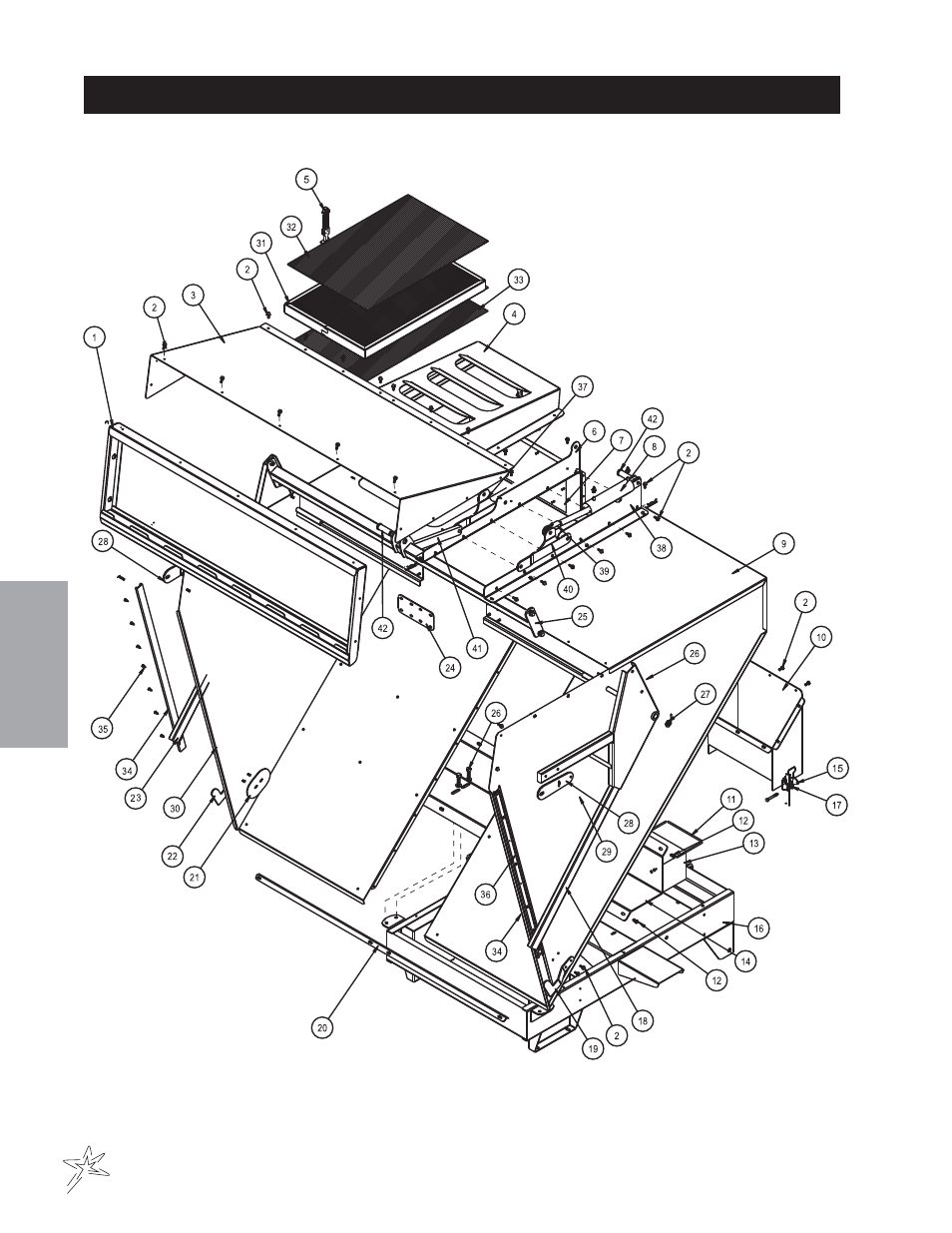 Hopper drawing | Smithco Sweep Star V62 (sn 78191 – 78410) Parts & Service Manual User Manual | Page 36 / 70