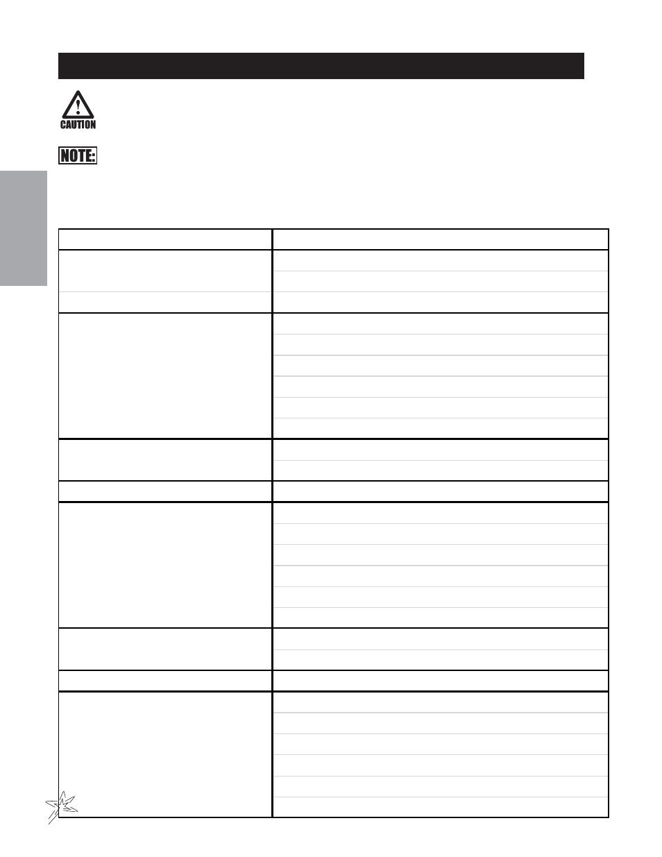 Service chart | Smithco AFC Sport Truck (sn AFT1032 – AFT1036) Operator Manual User Manual | Page 14 / 70