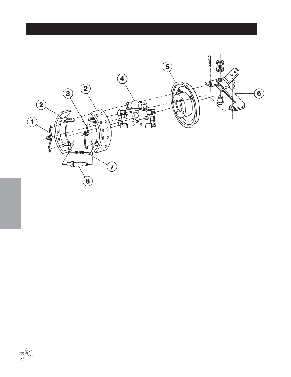 Brake assembly drawing | Smithco AFC Sport Truck (sn AFT1032 – AFT1036) Operator Manual User Manual | Page 48 / 70