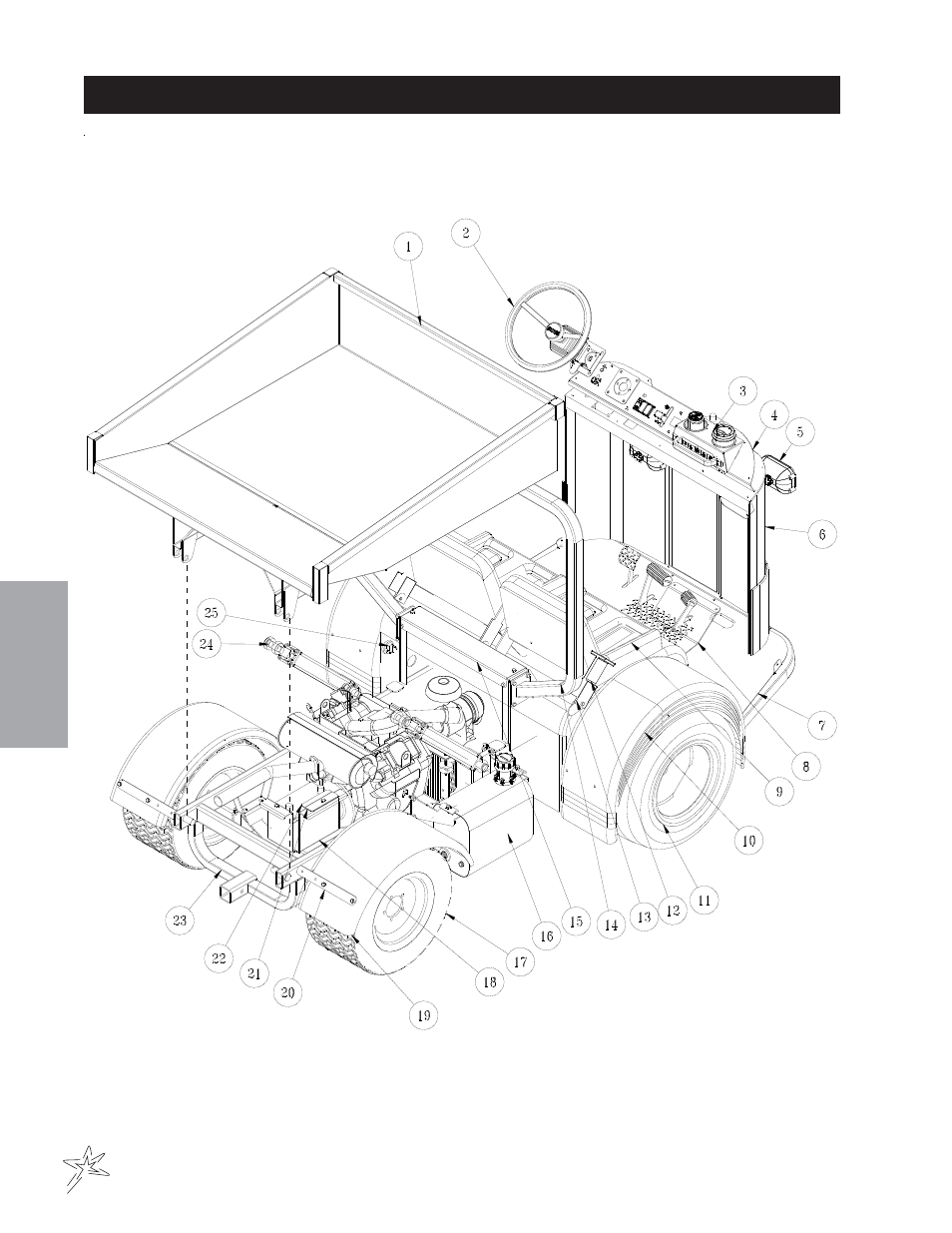 Main frame drawing | Smithco TCV 2200 Turf Truck (sn DT2200 – DT2212) Operator Manual User Manual | Page 20 / 56