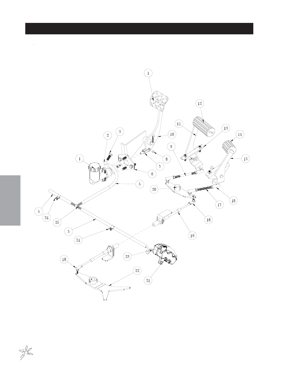 Pedal linkage drawing | Smithco TCV 2200 Turf Truck (sn DT2200 – DT2212) Operator Manual User Manual | Page 24 / 56