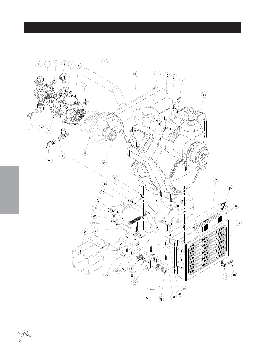 Engine drawing | Smithco TCV 2200 Turf Truck (sn DT2200 – DT2212) Operator Manual User Manual | Page 34 / 56