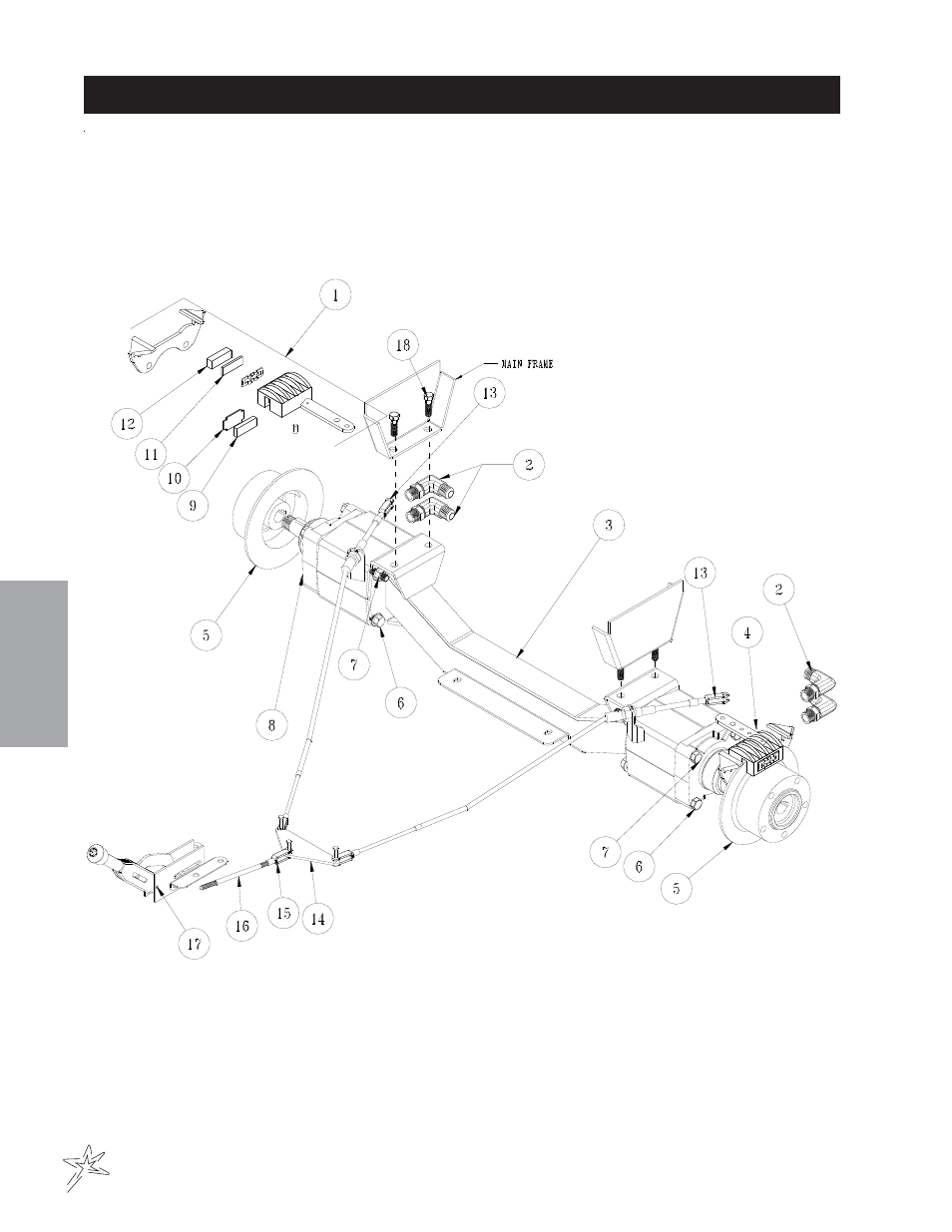 Rear axle drawing | Smithco TCV 2200 Turf Truck (sn DT2200 – DT2212) Operator Manual User Manual | Page 36 / 56