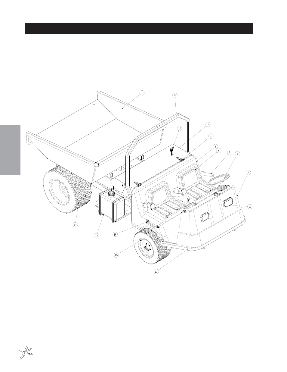 Body & frame drawing | Smithco TCV 5000 Turf Truck (sn DT310022 – Current) Operator Manual User Manual | Page 20 / 54