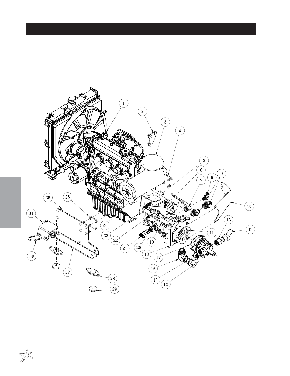 Engine and pumps drawing | Smithco TCV 5000 Turf Truck (sn DT310022 – Current) Operator Manual User Manual | Page 30 / 54