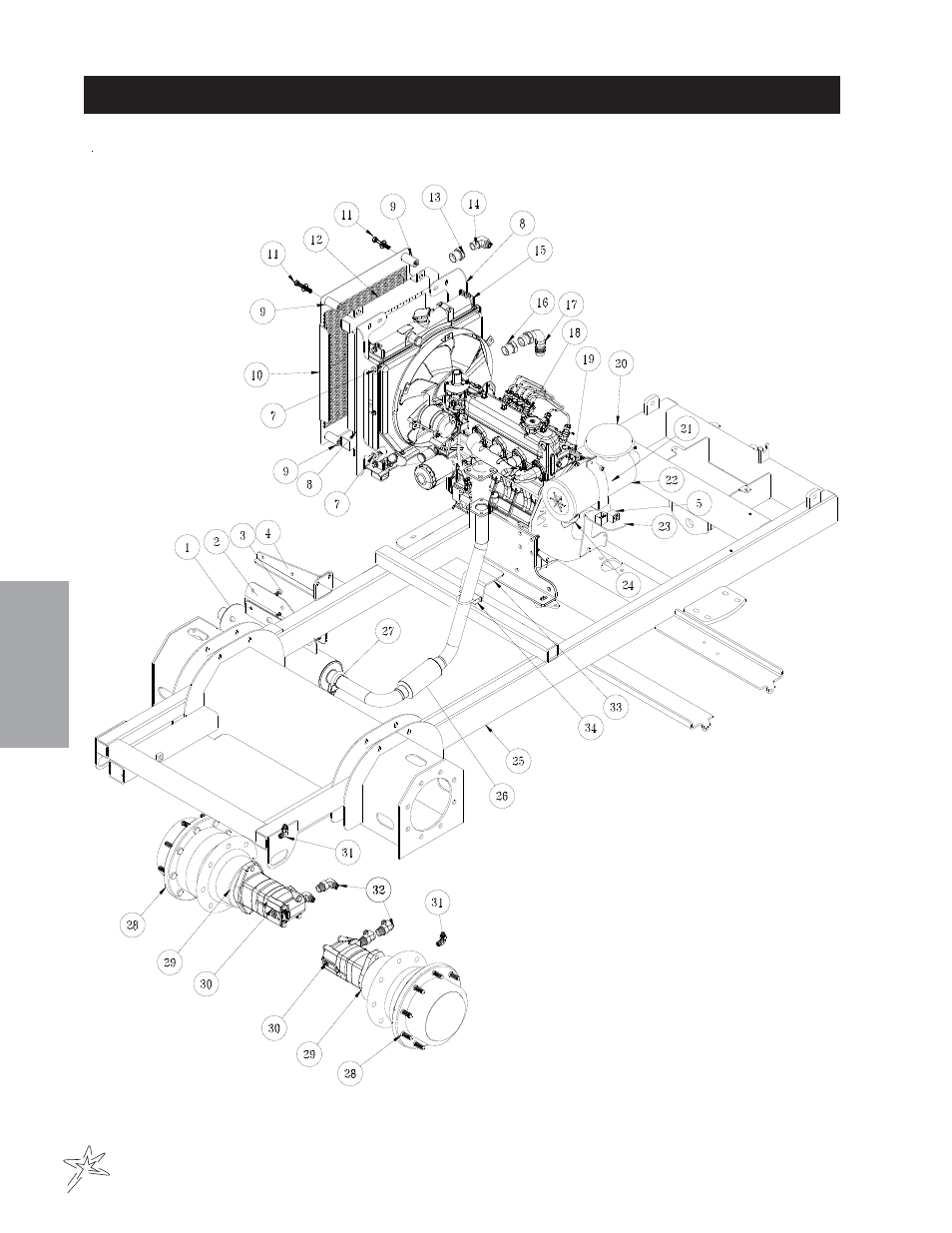 Cooler and exhaust drawing | Smithco TCV 5000 Turf Truck (sn DT310022 – Current) Operator Manual User Manual | Page 32 / 54