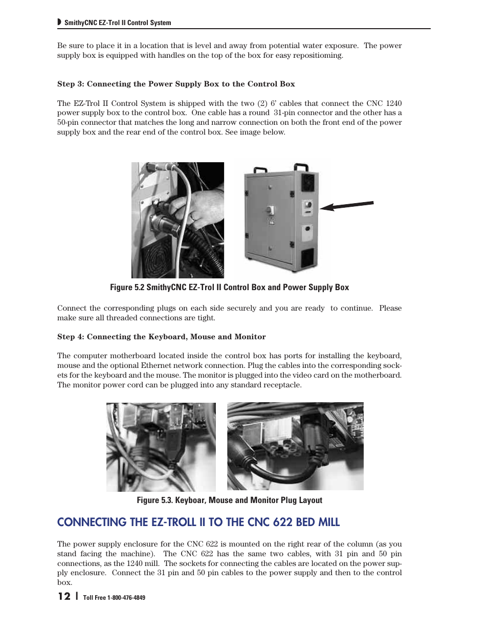 Connecting the ez-troll ii to the cnc 622 bed mill | Smithy Ez-Trol2 User Manual | Page 18 / 83