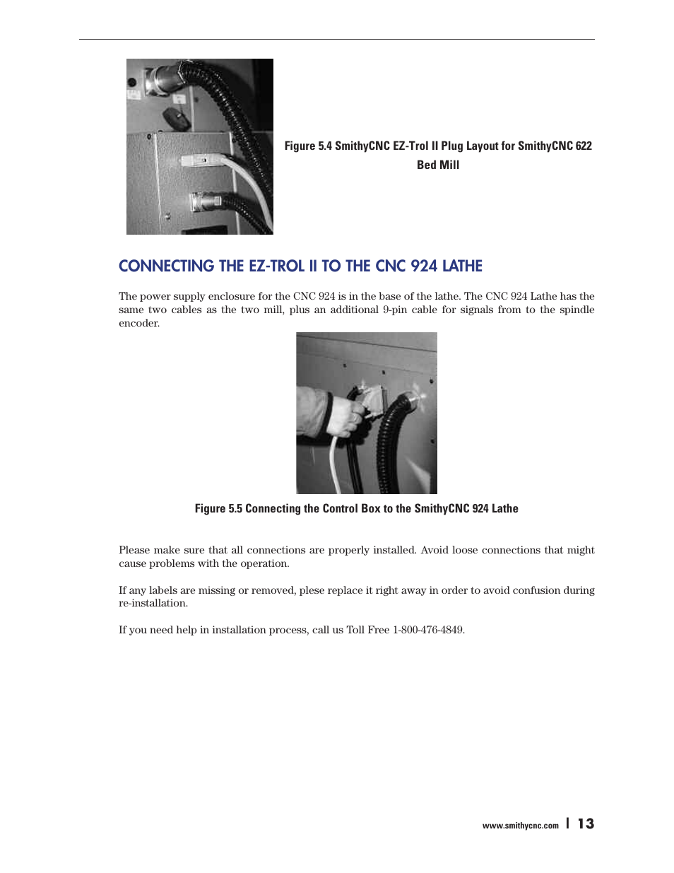 Connecting the ez-trol ii to the cnc 924 lathe | Smithy Ez-Trol2 User Manual | Page 19 / 83