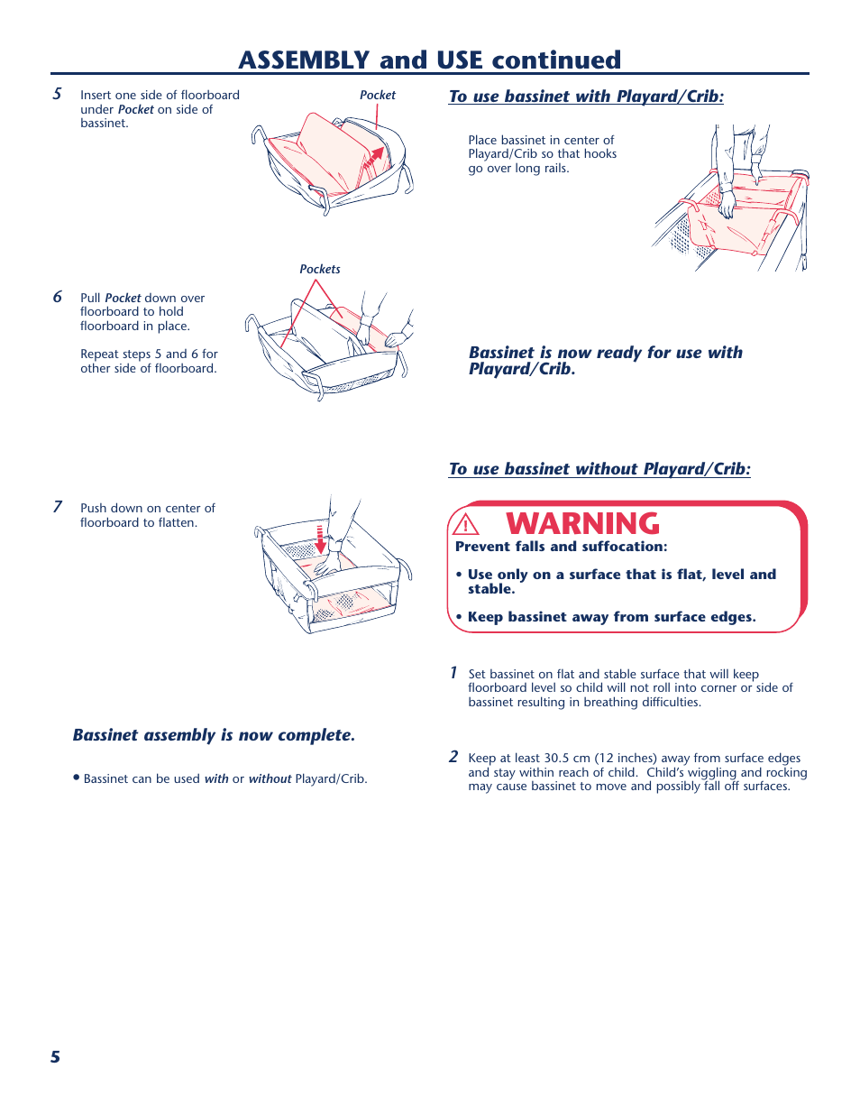 Warning, Assembly and use continued | Century PM-1779AA User Manual | Page 6 / 12