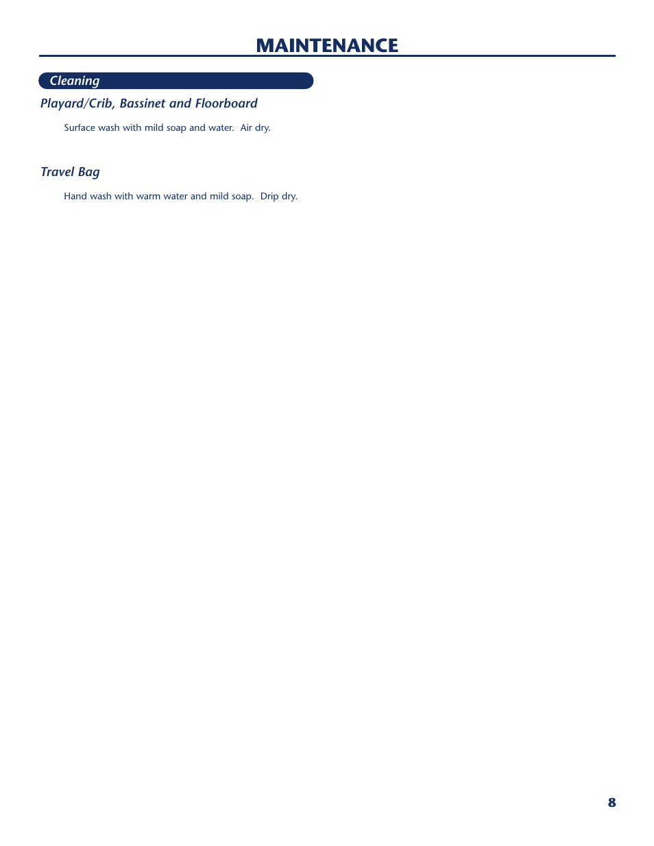 Maintenance | Century PM-1779AA User Manual | Page 9 / 12