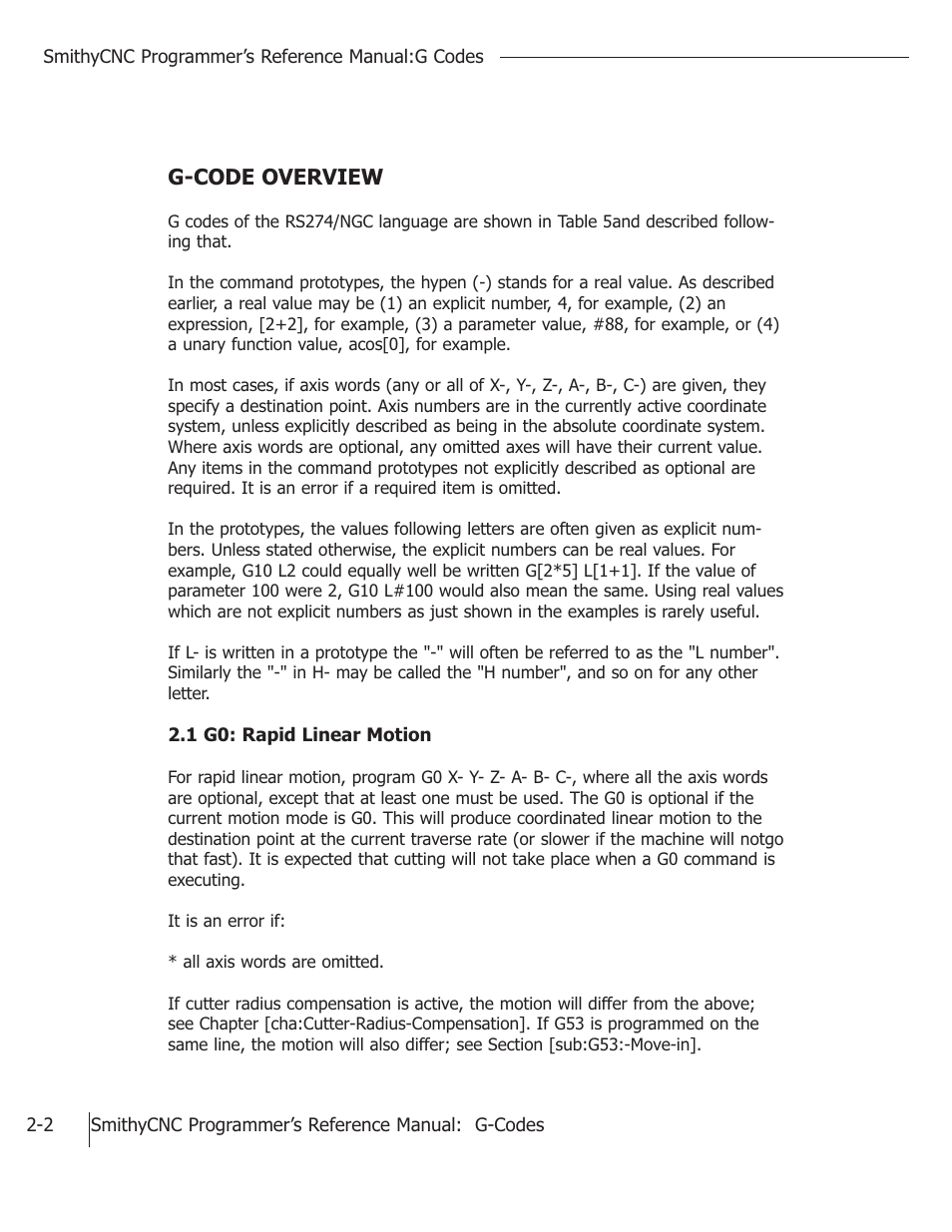 G-code overview | Smithy CNC Mills User Manual | Page 17 / 120